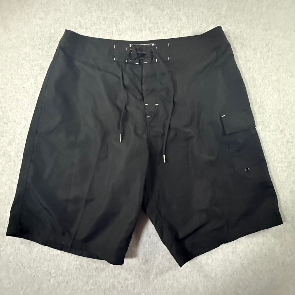 Oakley Mens Black Board Shorts Swim Trunks Size 36 Cargo Vintage Y2K